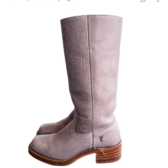 Frye Vintage Knee High Lilac Purple Campus Boots Size 7 - Picture 3 of 12
